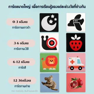 ของเล่นเด็กทารก flashcard เด็กทารก การ์ดเสริมพัฒนาการสายตา แฟลชการ์ดขาวดำ 0-36เดือน บัตรภาพ