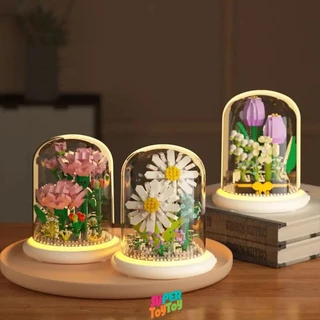 ✨มีไฟ✨ตัวต่อดอกไม้ ดอกทานตะวัน ดอกเดซี่ diy ของขวัญให้แฟน ของขวัญวันวาเลนไทน์