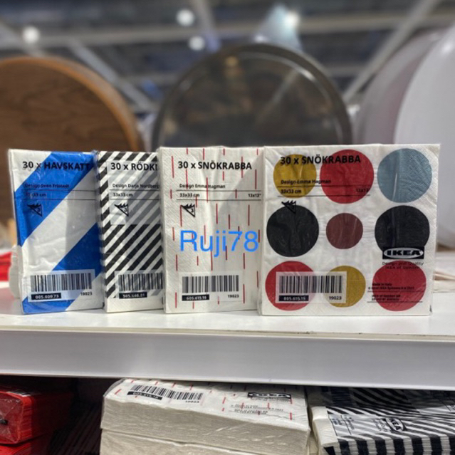 กระดาษเช็ดปาก ขนาด 33*33 ซม. จำนวน 30 แผ่น/แพ็ค By IKEA