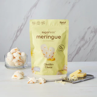 เมอแรงค์ สูตรไม่มีน้ำตาล คีโต รส Cheddar Cheese (Sugarless) คีโตแท้ 100% ขนมคีโต ขนมคลีน keto meringue เมอแรงค์คีโต