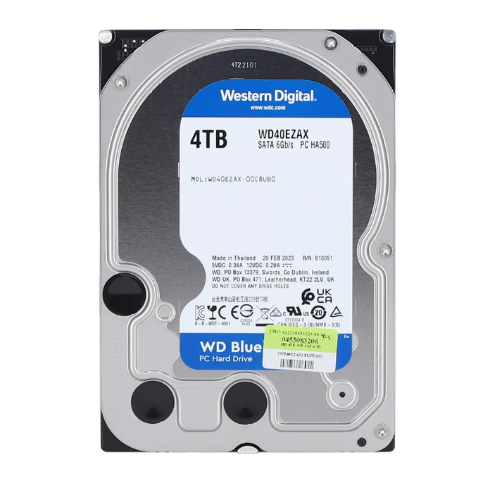 4 TB 3.5" HDD (ฮาร์ดดิสก์ 3.5") WD BLUE - 5400RPM SATA3 (WD40EZAX)