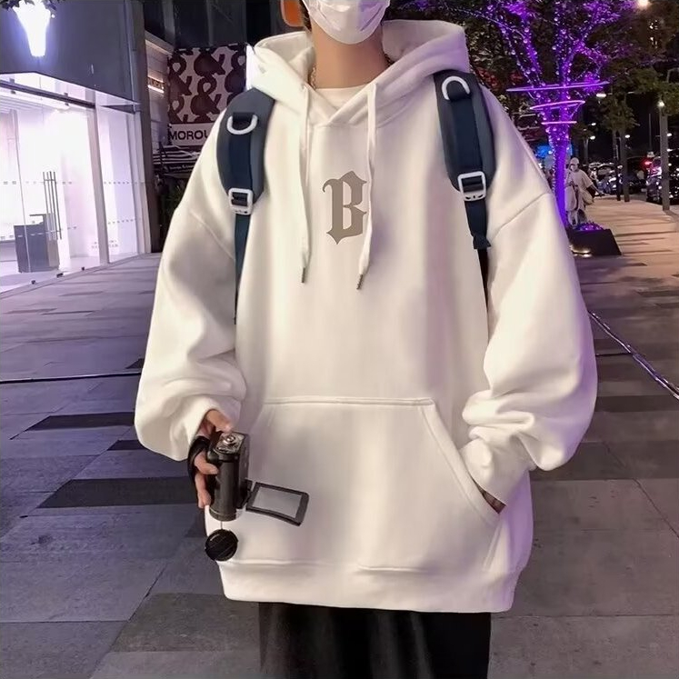 TS MEN เสื้อแขนยาวมีฮู้ด เสื้อกันหนาวมีฮู้ด ผ้าสำลี ผ้าหนาดีใส่สบาย รุ่น0210