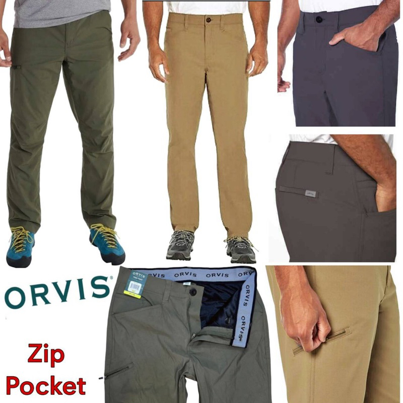 กางเกงขายาวORVIS ZIP-Pocket Trek Cargo Pants กางเกงเดินป่าขายาว