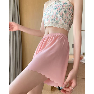 C-01 กางเกงซับในสีพื้น ขอบหยัก ผ้าบาง ใส่สบาย ใส่นอน พร้อมส่ง