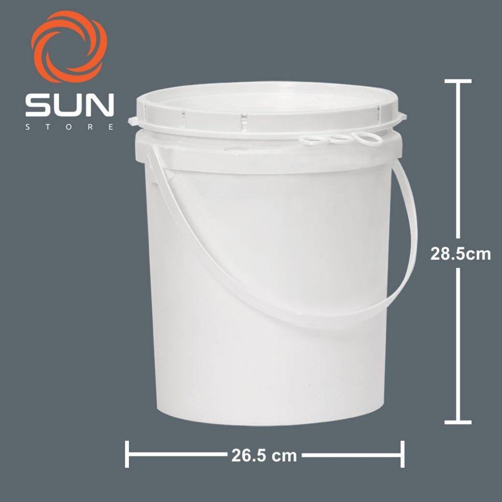 ถังพลาสติก HDPE 10 ลิตร ทรง#1008 สีนม มือ 1 (Food Grade)