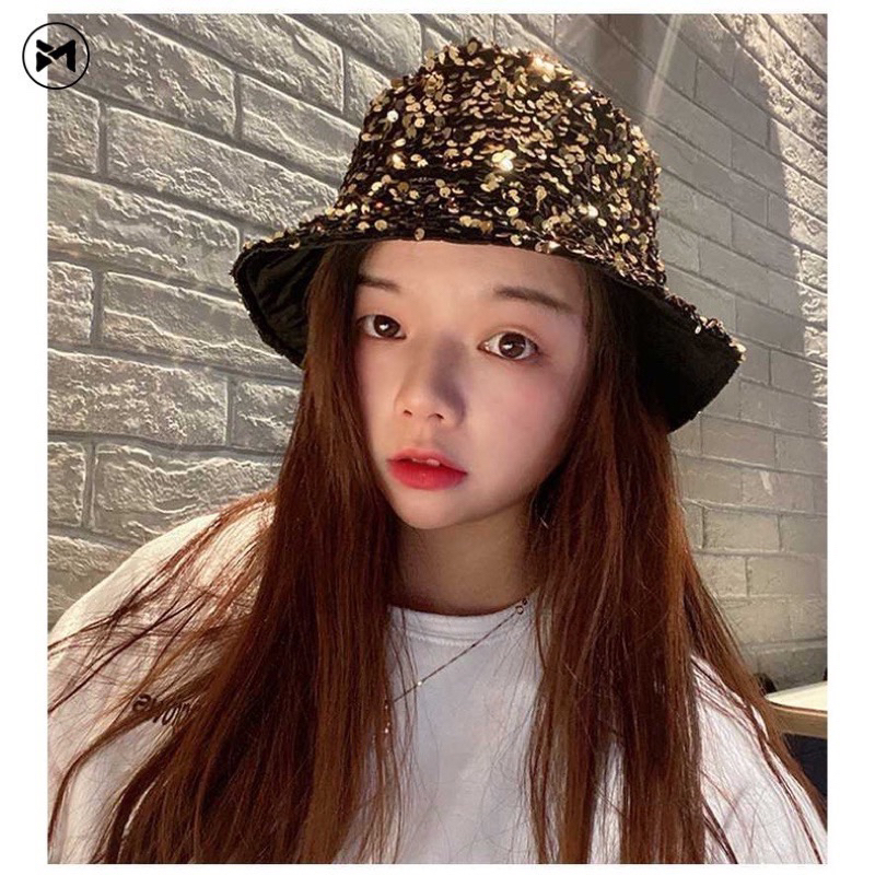 หมวกบังแดด ประดับเลื่อม หลากสี แฟชั่นหรูหรา สไตล์เกาหลี ผู้หญิง[FO] หมวกบักเก็ต โฮโลแกรม สไตล์วินเทจพร้อมส่งในไทย