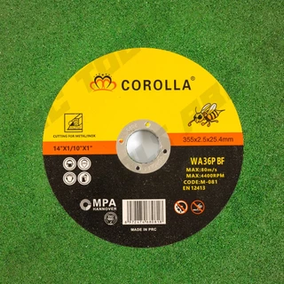 (ขายยกกล่อง 30 แผ่น) แผ่นตัดเหล็ก 14" หนา 2.5 mm. COROLLA แผ่นเขียว ใบตัด ตัดไว ตัดเร็ว ตัดเนี้ยบ คุณภาพสูง !!