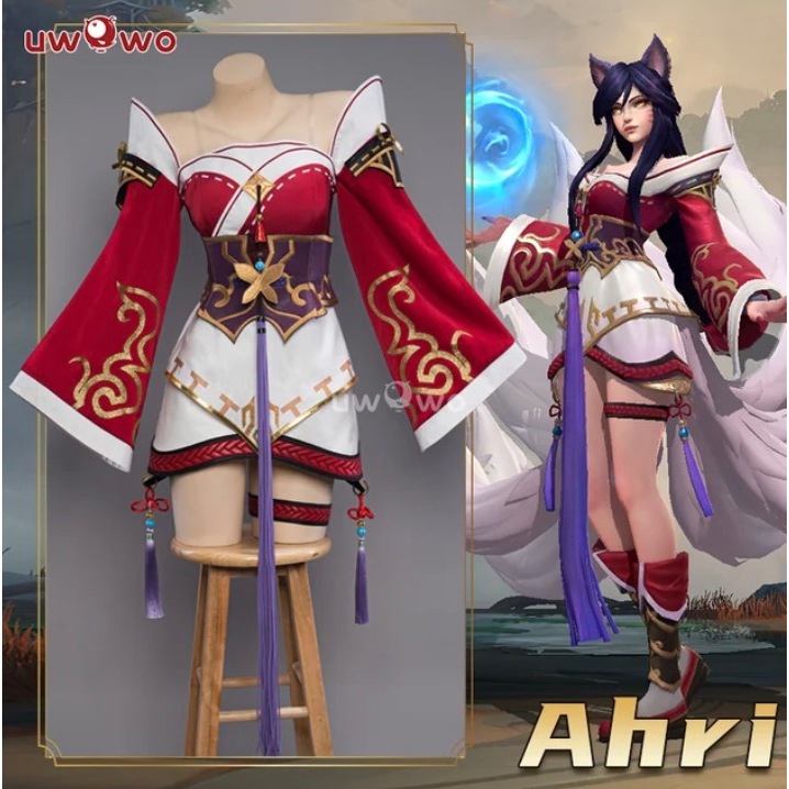 Uwowo League of Legends/lol: Ahri Champion Nine Tails Wild Rift Game Game Cossplay เครื่องแต่งกาย Ah