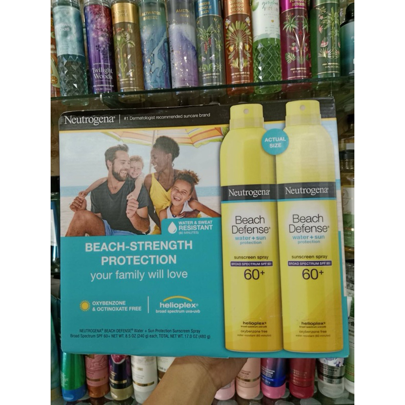 Neutrogena สเปรย์กันแดดสำหรับผิวหน้าและผิวกาย Neutrogena Beach Defense Water+Sun Sunscreen Spray SPF