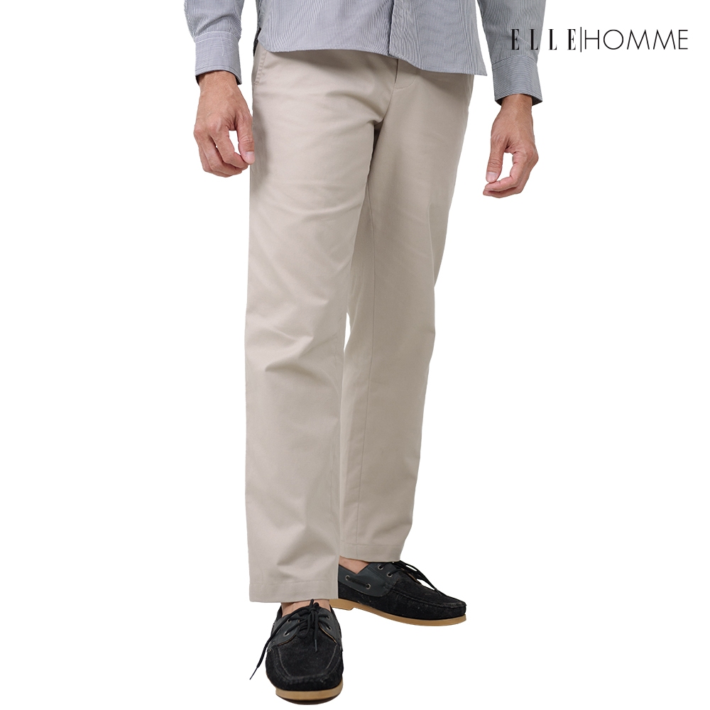 ELLE HOMME | กางเกงขายาวชิโน่ ทรงสลิมฟิต เนื้อผ้า Cotton 100% ใส่สบาย ระบายอากาศได้ดี | W8L274