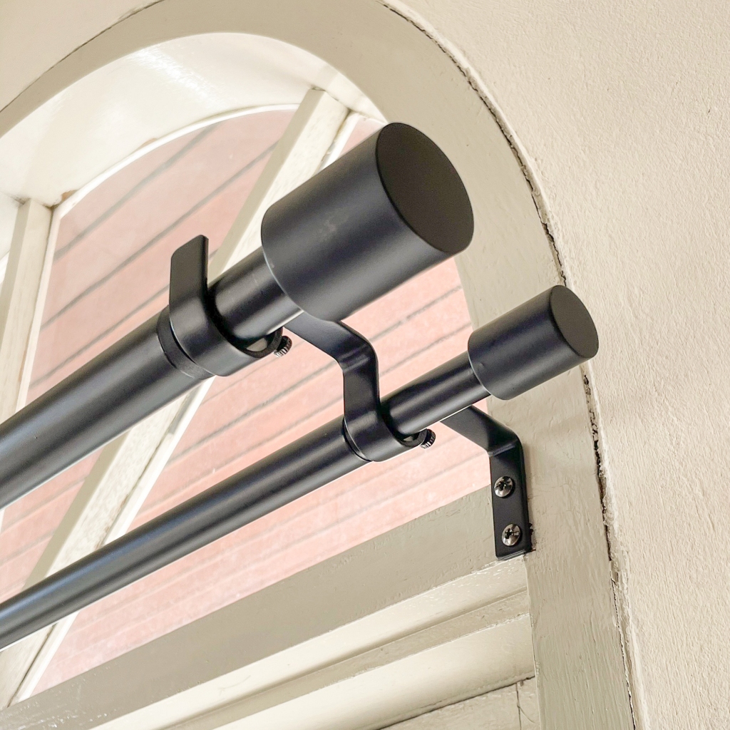 ชุดราวผ้าม่าน*สองชั้น* ครบชุด ปรับความยาวได้ Solstice Home พร้อมขายึดผนัง + ตะปูพุก + หัวปิดราว ราวม่านคู่ ราวเหล็ก - รูปที่ 2