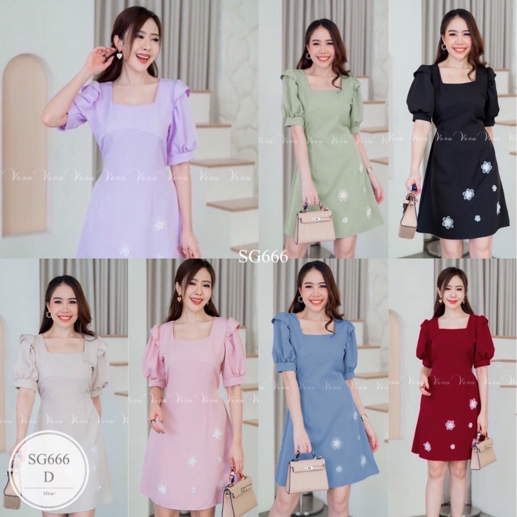 SG666  เดรสแต่งลูกไม้ งานมาใหม่ทรงสวยน่ารักมากค่ะ มีสายผูกเอว