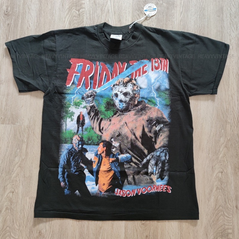 FRIDAY THE 13TH bootleg ฟอกไบโอ นุ่ม เฟดเสมอ เสื้อหนัง วินเทจ heavy vintage shirt