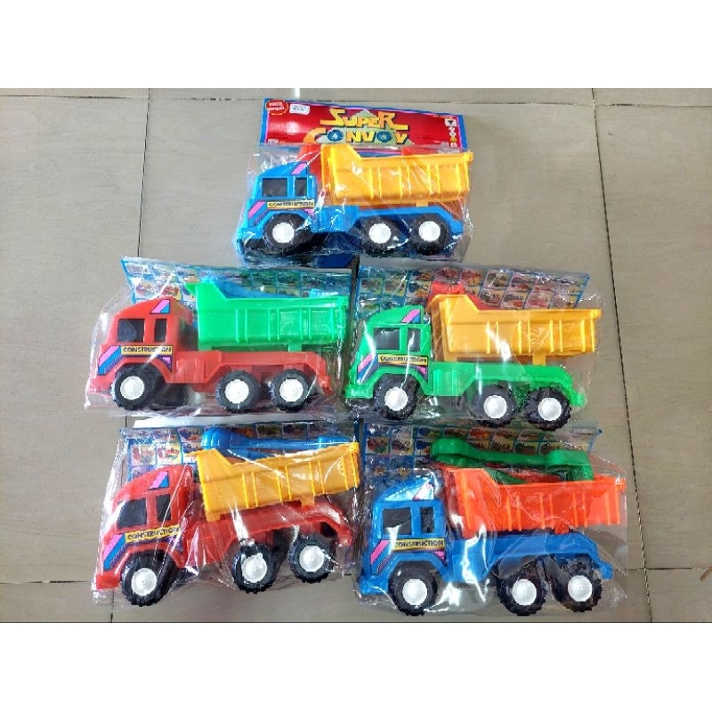 รถของเล่นเด็ก รถดั้ม🚍 (ราคาต่อ 1 คันค่ะ) รถก่อสร้างรถดัม  รถพลาสติก 6ล้อ คละสีส่งค่ะ