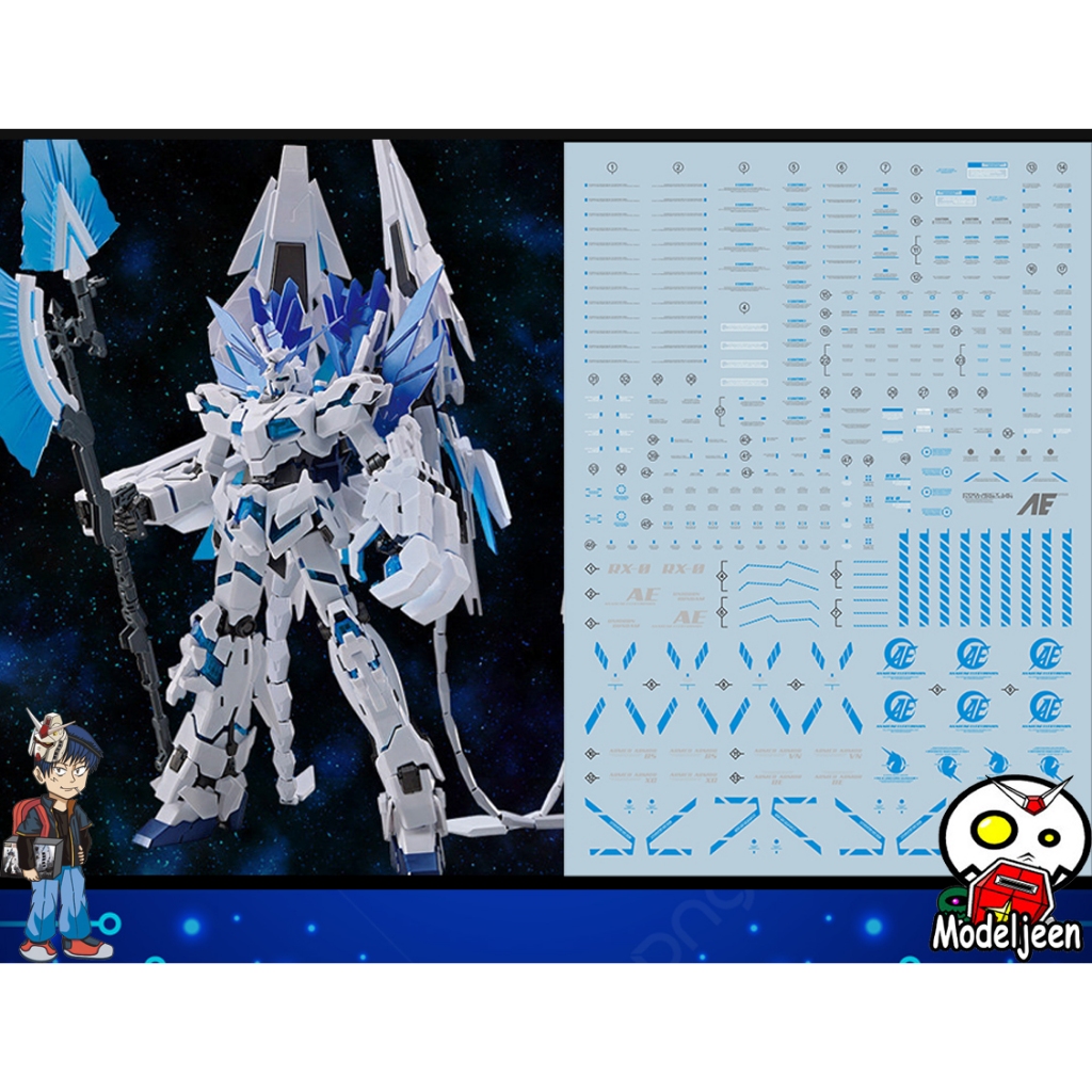 Water Decal 146 MG1/100 Unicorn Gundam Perfectibility Color Blue (สีฟ้า) ยี่ห่อ S.I.M.P. Model Decal