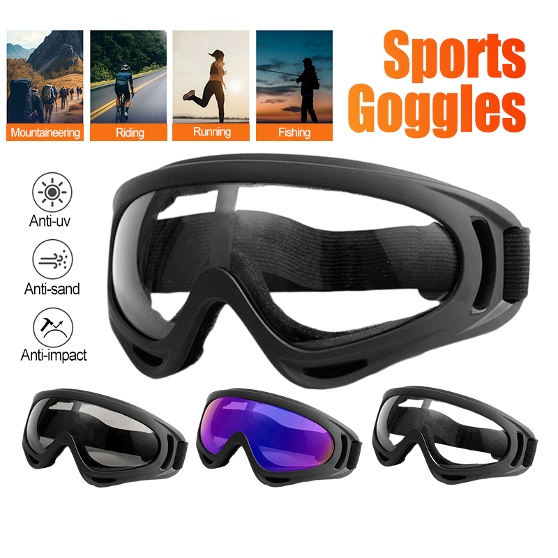 แว่นตามอเตอร์ไซค์ แว่นกันแดด เลนส์ HD แว่นจักรยาน กันลม/กันฝุ่น X400 แนววินเทจ สวมทับแว่นสายตาได้