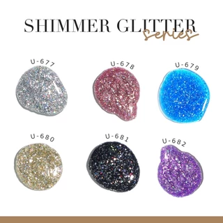 สีทาเล็บกึ่งเจล (ไม่อบ) U-DELI Vegan Glitter กลิตเตอร์ 16ml กลิตเตอร์เม็ดใหญ่ผสมเม็ดเล็ก Group