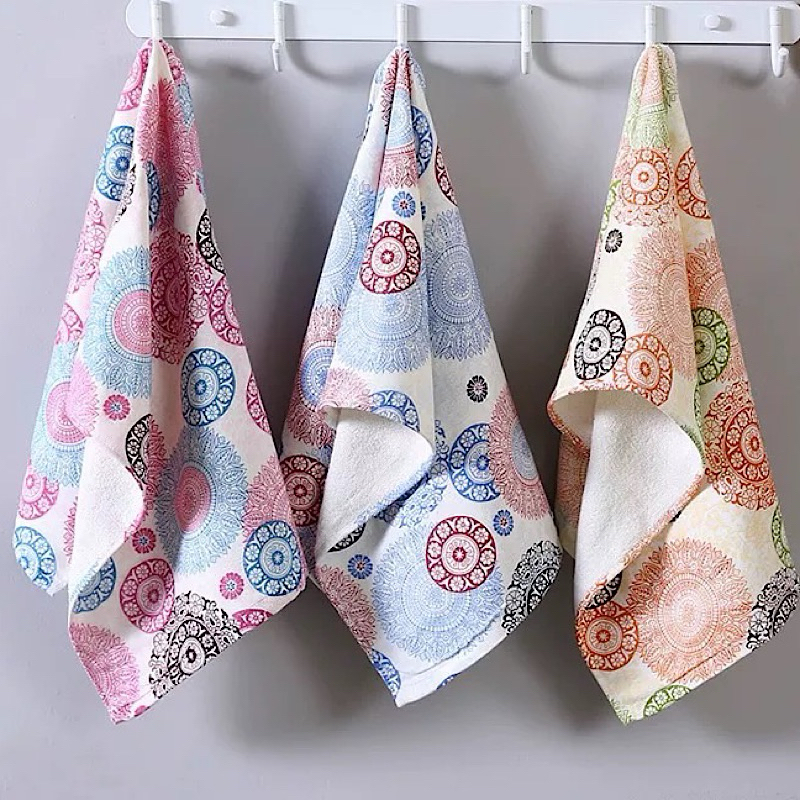 ผ้าเช็ดผม เนื้อผ้าสาลูเยื่อไผ่ ซับน้ำดีมาก ขนาด35*75cm+-