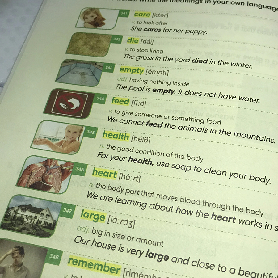 4 books/set 1000 Basic English words learning Level 1-4 Primary School Common Dictionary Textbook Workbook books for kid