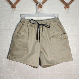 กางเกงขาสั้นผู้หญิง แฟชั่นกระเป๋าหน้ากระดุม✨คอตตอนหนา✨