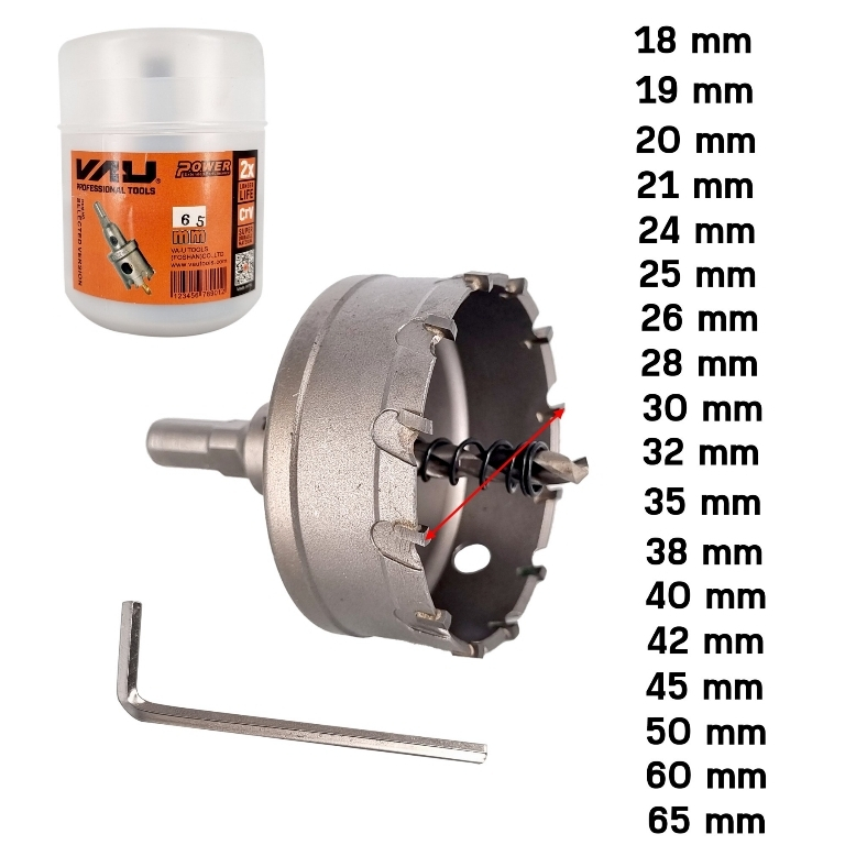 โฮลซอคาร์ไบด์  ฟันคาร์ไบด์ ขนาด 16-65mm. แบบเจาะลึก  เจาะเหล็ก  แข็งแกร่ง คม เจาะรูสวย