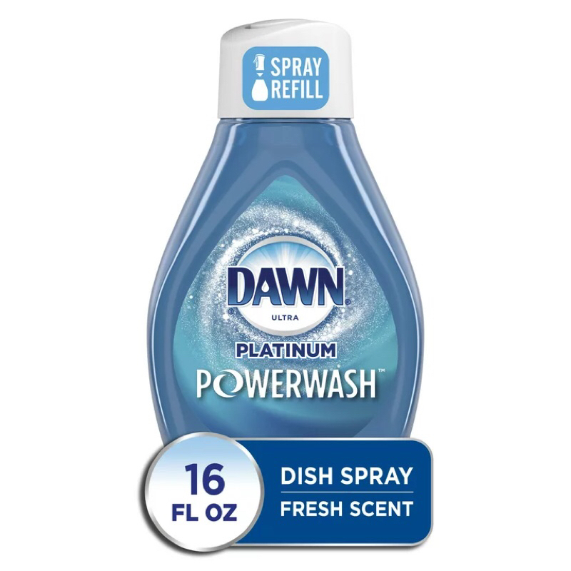 พร้อมส่ง สเปรย์ Dawn Powerwash, น้ำยาล้างจาน Platinum, กลิ่นสดชื่น, แบบเติมขนาด 16 ออนซ์ 473ml