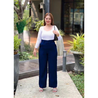 กางเกงเอวสูงสาวอวบ รุ่นตะขอหน้า2XL-6XL