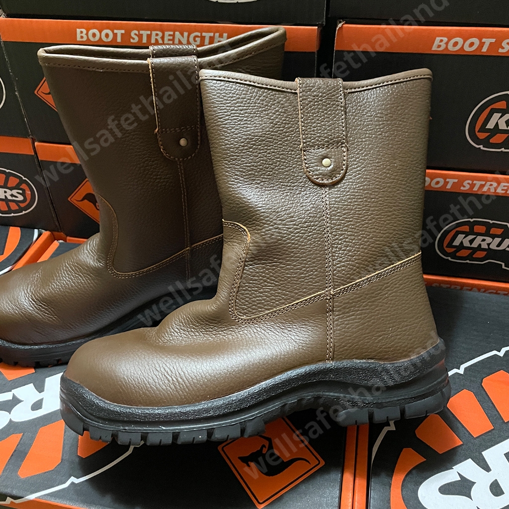 [เก็บโค้ด ลด 30%] KRUSHERS บู๊ทเซฟตี้ #Texas สีน้ำตาล หัวเหล็ก พื้น PU/TPU Safety Boots