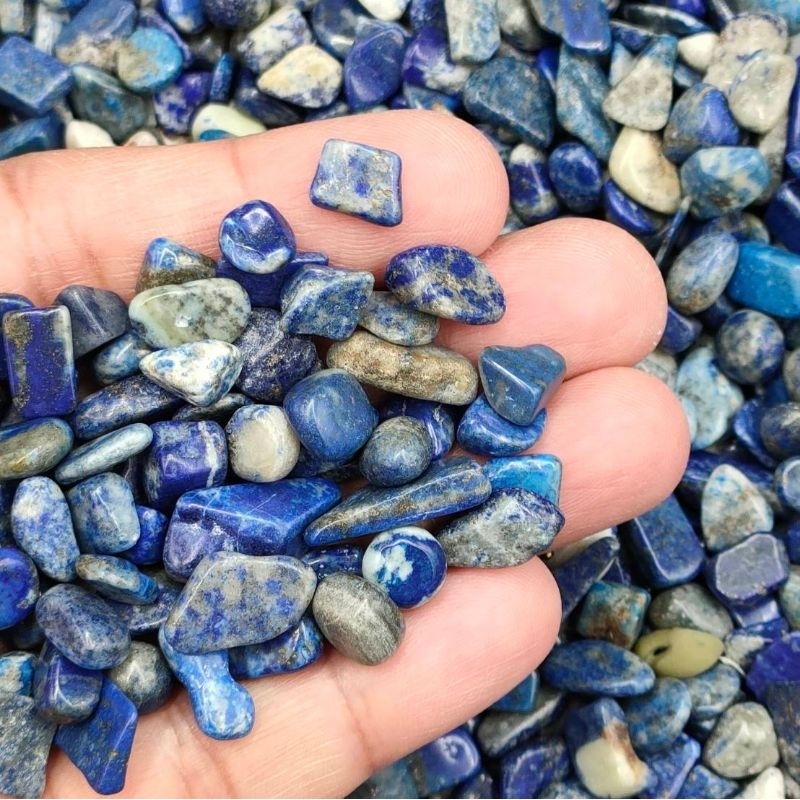 หินเเท้ ลาพิเศษสลาซูลี่ ( Lapiz Lazuli ) ก้อนขนาดเล็กๆ  บรรจุในถุงขนาด 20 / 50 / 100 กรัม ราคาพิเศษ