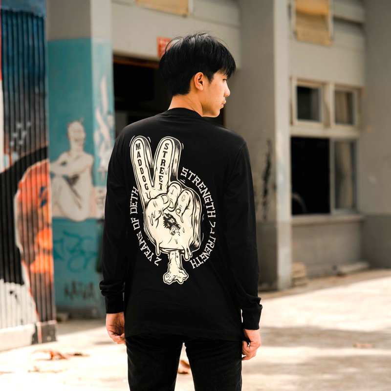 Maddogstreet ® เสี้อยืดแขนยาว ลาย รุ่น 2 นิ้ว เสื้อยืดผู้ชาย