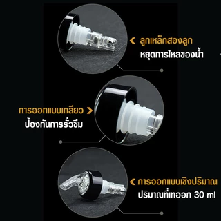 จุกรินเหล้า จุกรินเหล้าแบบหยุดไหลเองขนาด 15 ml 30 ml เเละ 45 ml ปากรินและท่ออากาศ ผลิตจาดสแตนเลสชั้นดี