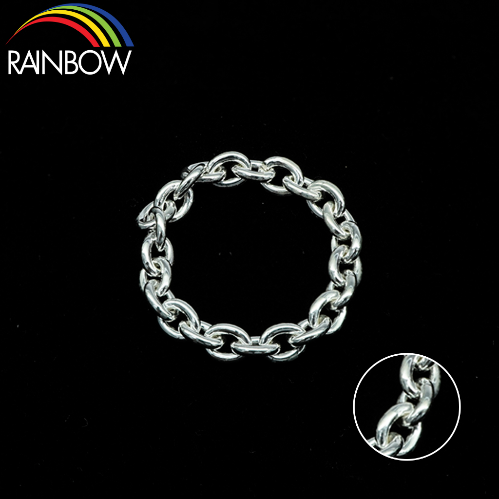 [RainbowSilver]🌈แหวนมินิมอล เงินแท้ แหวนโซ่ ลายโซ่ปะคำ ลายกล่องสไตล์เกาหลี ใส่นิ้วก้อย🌈พร้อมส่ง งานทำมือ คนไทยทำเอง