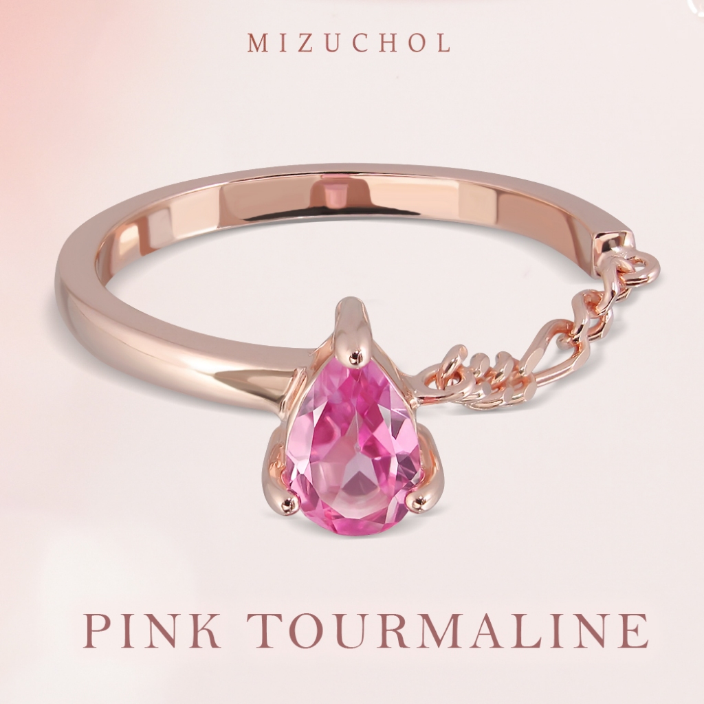 Mizuchol แหวน A Drop Of Rose’ Ring พลอย Pink Tourmaline