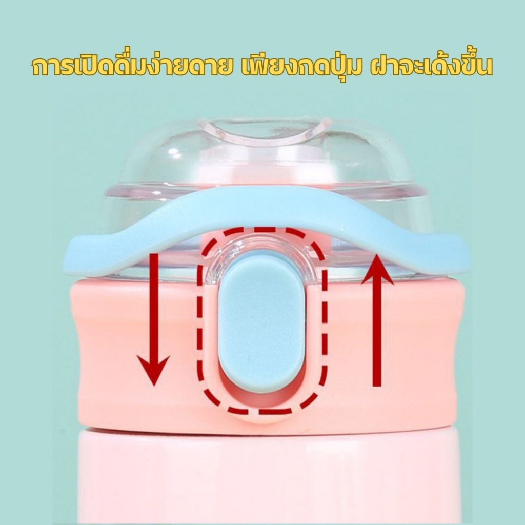 🔥พร้อมส่ง🔥ขวดน้ำเก็บความเย็น-ร้อน ขนาด 500 ML กระบอกน้ำสแตนเลส 304 ขวดน้ำเด็ก กระติกน้ำเก็บความร้อน-เย็น ขวดน้ํา BZ4836 รูปที่ 5