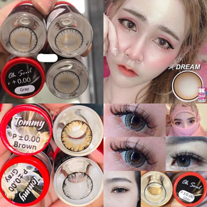 คอนแทคเลนส์แฟชั่นรายเดือนยี่ห้อพิชชี่เลนส์ฝาแดงแถมตลับลายฮ็อตฮิตลายขายดี