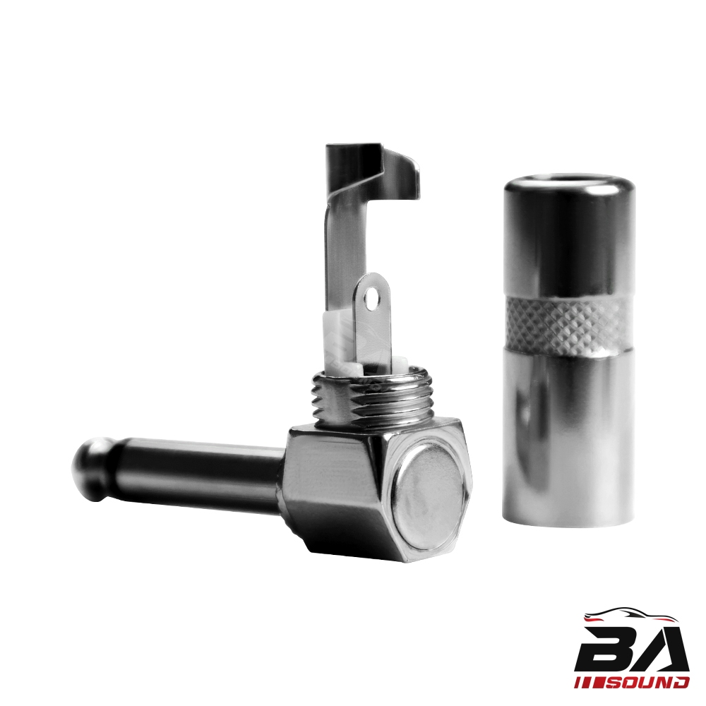 BA SOUND ปลั๊กแจ็คโมโน MC02 หัวแจ็คแบบงอ 90องศา ขนาด 6.35 MM ปลั๊ก MIC MONO ตัวนำสัญญาณ อุปกรณ์เชื่อมต่อสัญญาณ ปลั๊กไมค์