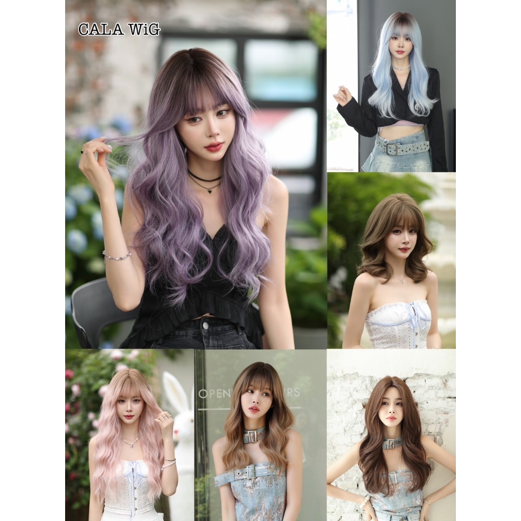 วิกผมทรงใหม่ วิกผมลอนยาว ยาวประบ่าทรงยอดฮิต เป็นเส้นไหมเกาหลีคุณภาพดี ทนความร้อนได้สูง