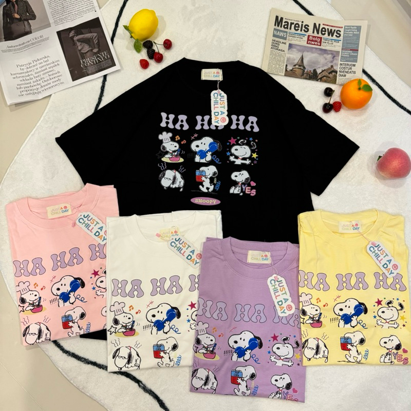 พร้อมส่ง เสื้อยืดโอเวอร์ไซส์ Oversize justAchill สนูปhahaha