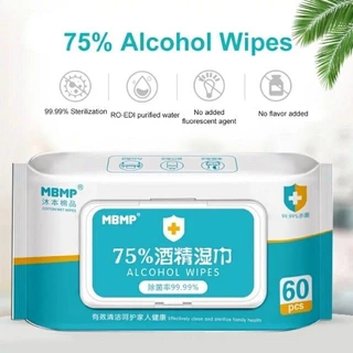 ทิชชู่เปียกผสม​แอลกอฮอล์(ทิชชู่​แอลกอฮอล์)​ ทิชชู่​เปียก​ แอลกอฮอล์​75% เช็ดมือ พกพาสะดวก ทิชชู่