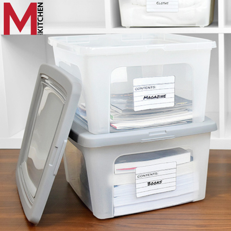 M KITCHEN กล่องเก็บของ กล่องจัดระเบียบ พลาสติก Keyway วางซ้อนได้หลายชั้น (C0)