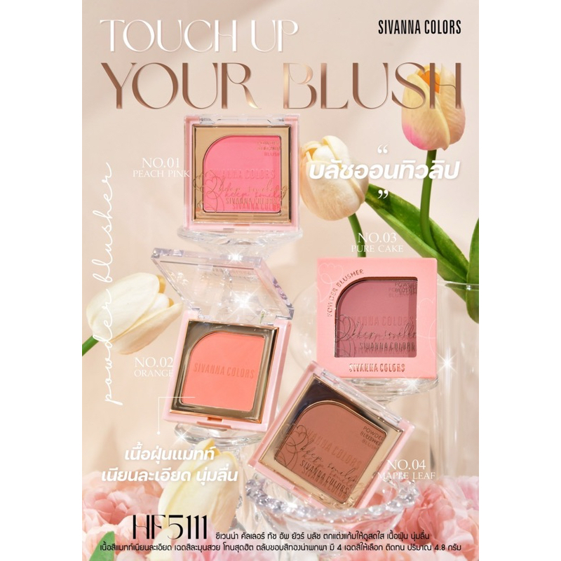 SIVANNA COLORS HF5111 TOUCH UP YOUR BLUSH บลัชออน เนื้อฝุ่นแมทท์ เนียนละเอียด นุ่มลื่น