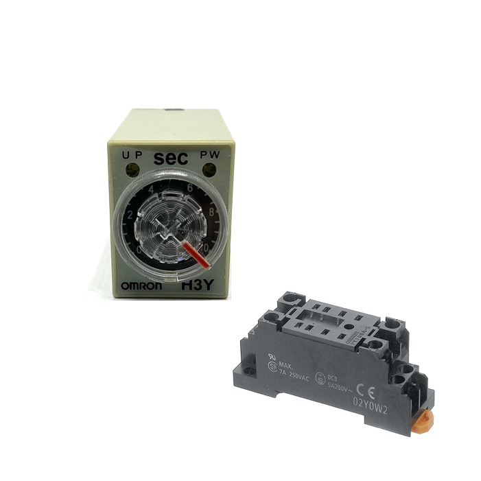 Timer ไทม์เมอร์ รุ่น H3Y-2 ไฟ24VDC 60S (60วินาที)  เครื่องตั้งเวลา เครื่องหน่วงเวลา ไทม์เมอร์ 8 ขา พ