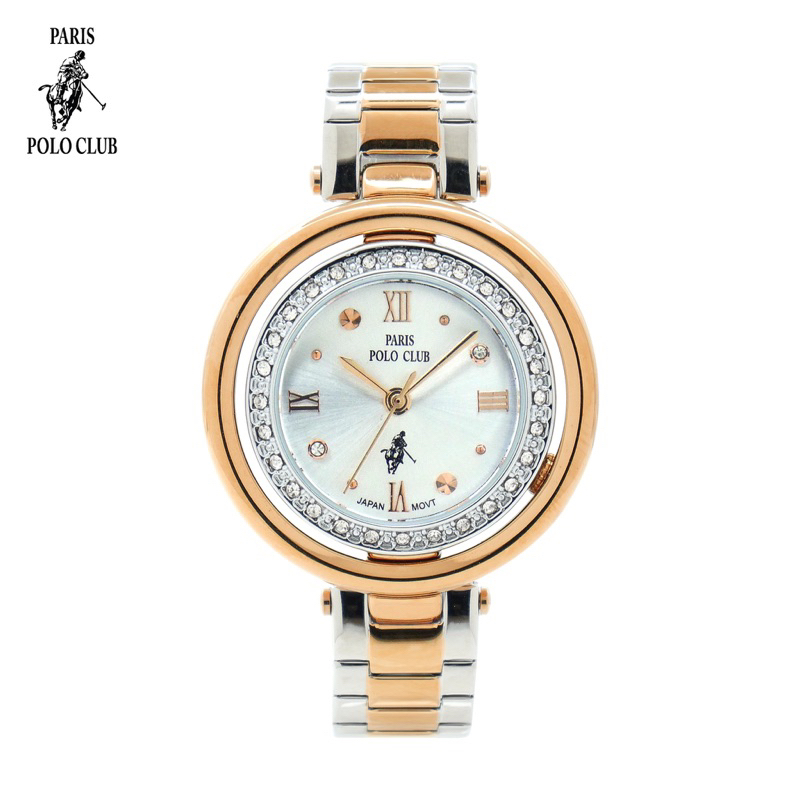 🎁 Paris Polo Club 💢แบรนด์แท้💯%ประกันศูนย์1ปี‼️รุ่น PPC-230414🎗️เก็บโค๊ดลดเพิ่ม🎗️ นาฬิกาข้อมือผู้หญิง สายสแตนเลส