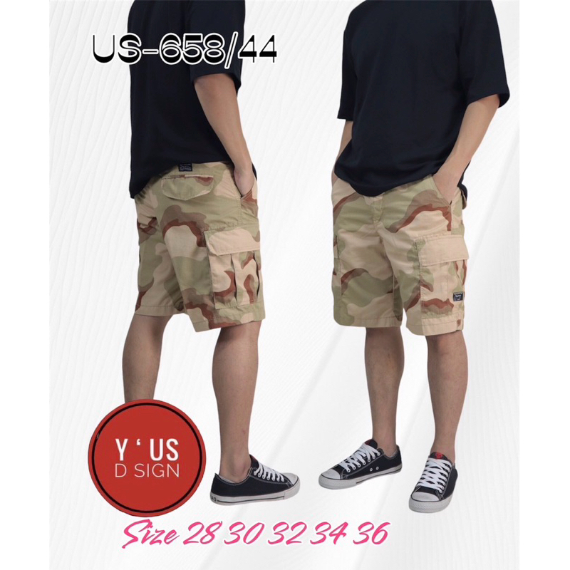 US-658ขาสั้นลายพรางทหารผ้าก้างปลา