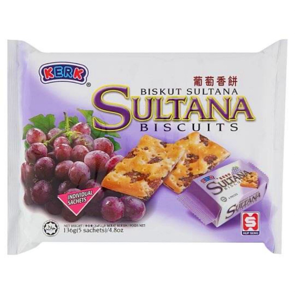 🍇 เคิร์ก ซัลตานาบิสกิตลูกเกด | KERK Sultana Biscuits Raisin 136g