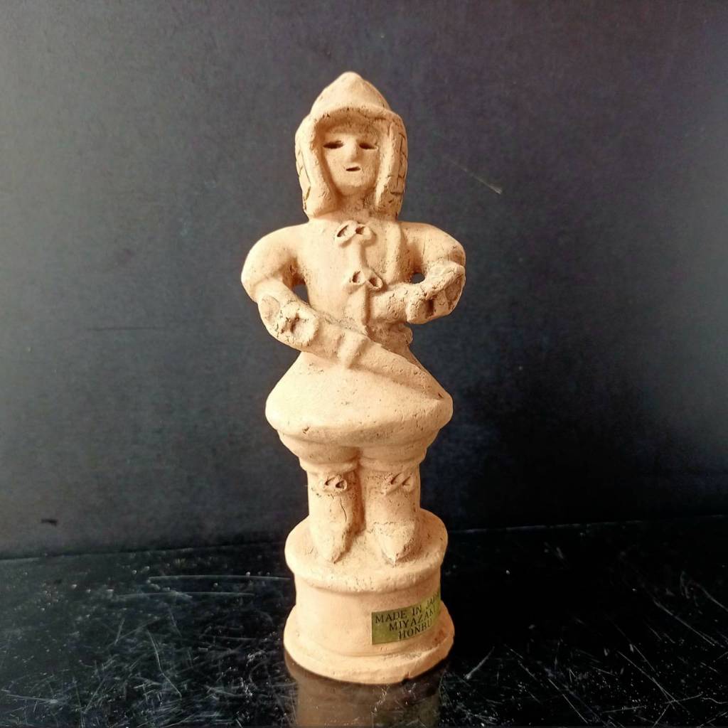 HANIWA Japanese Warrior Figure Jomon Takehito Kofun Rustic Clay Sculpture ส.6" นิ้ว  สวยสมบูรณ์