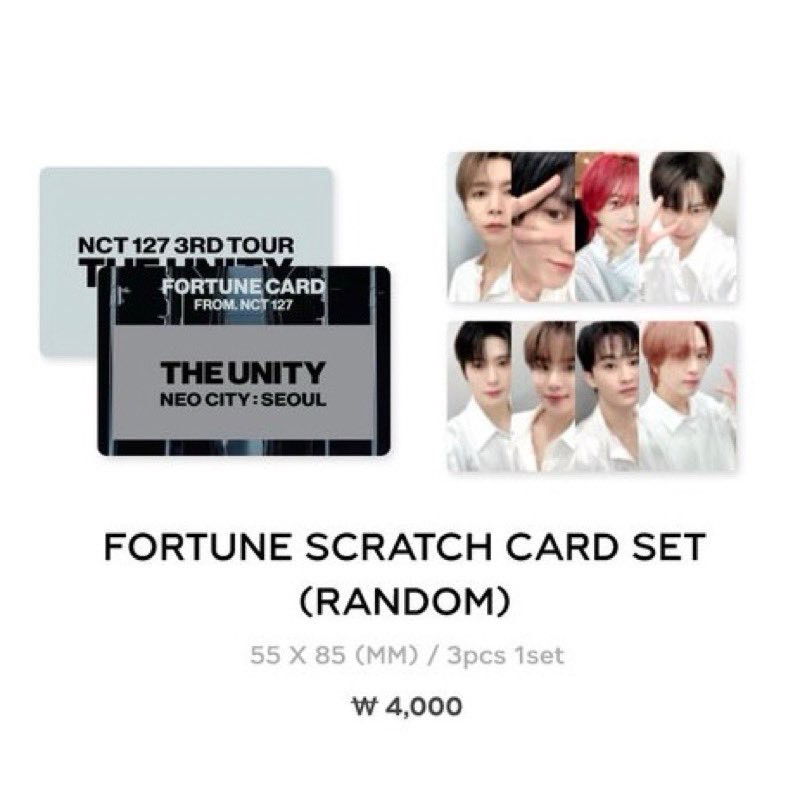 พร้อมส่ง NCT127 THE UNITY Fortune Scratch Card Set