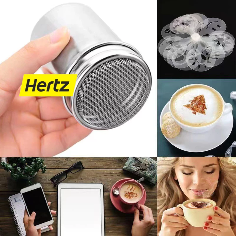 Hertz Cafe กระปุกโรยผงโกโก้ ที่โรยผงสแตนเลส สําหรับใส่ผงโกโก้ กาแฟ ผงไอซ์ซิ่ง Powder Shaker