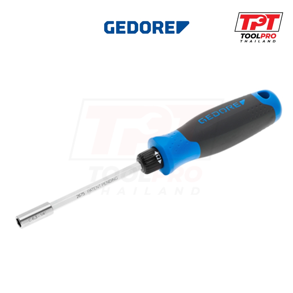 Gedore ไขควงกรอกแกรก Silent Gear Ratchet Screwdriver (2675)