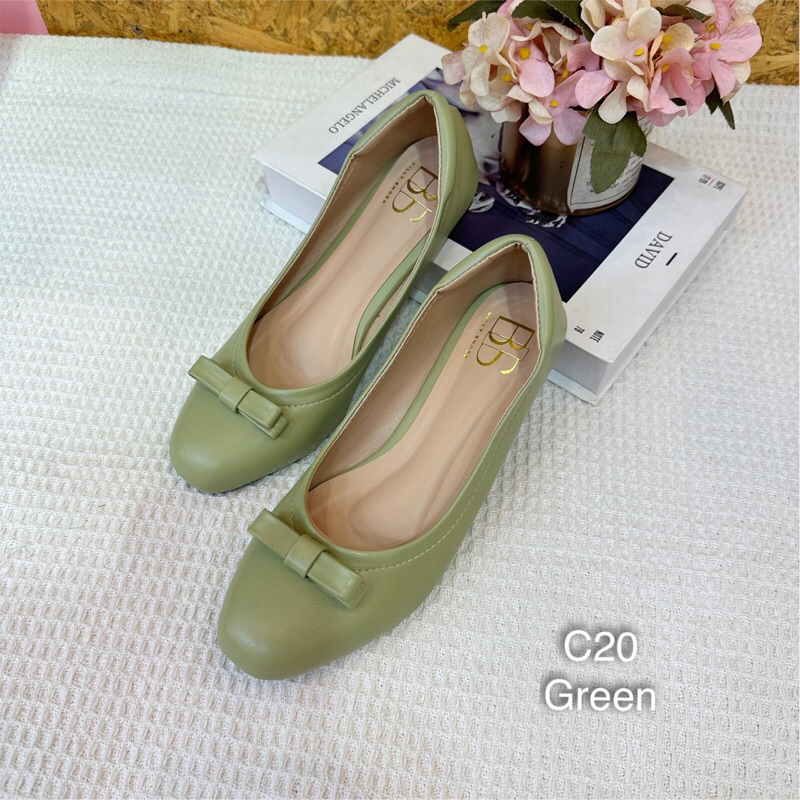 C20 Billyshoesรองเท้าส้นเตี้ยหัวตัด